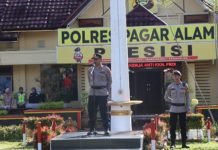 Kapolres Pagaralam AKBP Arif Harsono Pimpin Apel Pagi Terakhir Kalinya