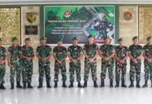 Dandim 0402/OKI Pimpin Acara Korp Raport Pelepasan Pindah Satuan Prajurit