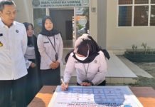 Wujudkan WBK dan WBBM Menuju ZI, Kepala BNNK OKI dan Seluruh Personel Tandatangani Komitmen Bersama