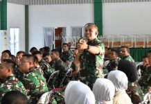 Prajurit dan PNS Korem 043/Gatam Ikuti Sosialisasi Operasi Gaktib dan Yustisi Polisi Militer