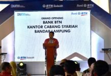 Kasipers Kasrem 043/Gatam Hadiri Grand Launcing Kantor BTN Cabang Syariah Bandar Lampung