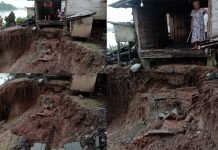 Usai Longsor, Rumah Warga di Muba Nyaris Kecemplung ke Sungai Musi