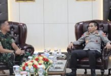 Danlanud BNY Audiensi dengan Kapolda dan Kajati Lampung