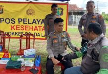 Polda Lampung Buka Posko Kesehatan Bagi Korban Banjir