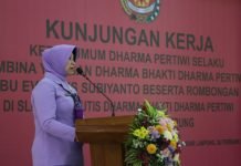 Ketua Umum Dharma Pertiwi Ny. Evi Agus Subiyanto Kunjungi SLB Kemiling Bandar Lampung