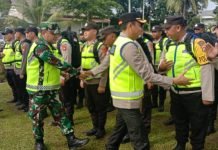 Dandim 0402/OKI Hadiri Apel Pergeseran Personel Pengamanan TPS Wilayah OKI
