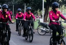 Lakukan ‘Coolling System’ di Kawasan Wisata, Personel Ditpam Obvit Polda Sumsel Gelar Patroli Bersepeda