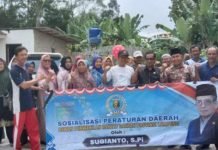 Anggota DPRD Provinsi Lampung Sugianto Sosialisasi Peraturan Daerah di Desa Palas Aji