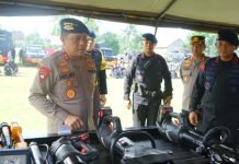 Bantu Pengamanan Pemilu, Brimob Lampura Sebar Anggota di Tiga Kabupaten
