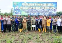 Pemkab PALI Bersama Danrem Lakukan Penanaman 2.000 Bibit Batang Pohon
