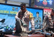 Dua Pekan Gelar Operasi Keselamatan Krakatau 2024, Polresta Bandar Lampung Sita 225 Knalpot Brong