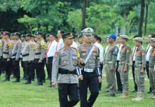 Kapolres Tubaba Pimpin Apel Gelar Pasukan Operasi Keselamatan Lalu Lintas Krakatau 2024