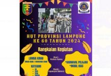Kirab Drumband dan Mobil Hias Meriahkan HUT Lampung ke-60