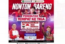 Pj. Bupati Sandi Fahlepi Bersama PSSI Muba Gelar Nobar Indonesia vs Irak