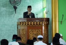 Bupati PALI Sholat Ied di Masjid Jami’ Komperta
