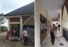 Sambut Hari Bhayangkara ke-78, Polsek SP Padang Bersihkan Masjid Siti Aisyah
