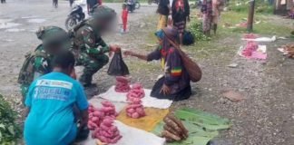 Pasukan Baret Ungu Koops Habema Rosita Yahukimo Bantu Ekonomi Rakyat
