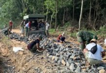 Satgas TMMD Kodim 0421/LS Hampir Rampungkan Jalan Onderlagh Sepanjang 500 Meter di Desa Budi Lestari