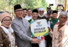 Pj. Bupati Muara Enim Resmikan Bedah RTLH Baznas di Desa Penanggiran