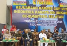 Inkado Sumsel Menggelar Open Tournamen Dan Festival Kejuaraan Karate Cup 2024