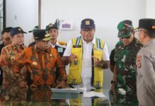 Danrem 043/Gatam Bersama Pj. Gubernur Lampung Cek Perkembangan Pembangunan Bendungan Margatiga