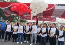 Puluhan Peserta Ramaikan Jalan Sehat yang Digelar KPU OKI