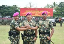 Sertijab Komandan Batalyon Infanteri 7 Marinir Berlangsung Khidmat