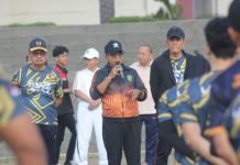 Bersama Pj. Gubernur Lampung, Danrem 043/Gatam Senam dengan Atlet dan Pelatih Kontingen PON