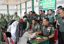 Jelang HUT ke-77, Korem 043/Gatam Bersama PMI Adakan Baksos Donor Darah