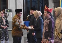 Kasrem 043/Gatam Hadiri Pelepasan Kafilah MTQ Nasional 2024