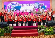 Tiba di Palembang, Tim Voli Putri Sriwijaya Bhayangkari Sumsel Disambut Meriah