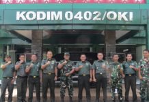 Dandim 0402/OKI Sambut Tim Wasev Sterad