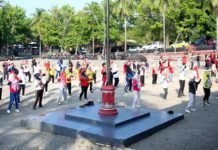 Ciptakan Budaya Sehat, Jajaran Pemkab Lamsel Rutin Senam Bersama Tiap Jumat