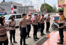 Jaga Kantor Bawaslu dan KPU, Satgas OMP Krakatau Pastikan Keamanan Pilkada 2024