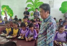 Pemkab Bersama Polres OKI Uji Coba Pemberian Makanan Siang Bergizi di SDN 3 Terusan Menang