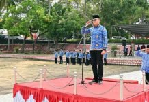 Kadis Kominfo Pimpin Upacara Bulanan Pemkab Lampung Selatan