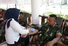Solidaritas TNI, Kodim 0402/OKI-OI Sumbangkan 50 Kantong Darah