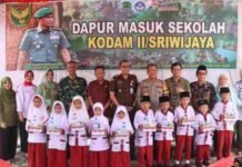 Kodam II/Sriwijaya Gelar Program Dapur Masuk Sekolah di SDN 07 Talang Ubi