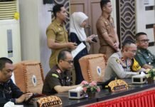 Kasdim 0402/OKI Hadiri Pidato Perdana Bupati Muchendi