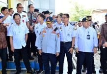 Bupati Egi Dampingi Mendagri dan Menhub Tinjau UPPKB Jembatan Timbang Way Urang