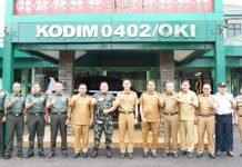 Bupati Muchendi Jalin Silaturahmi dengan Kodim 0402/OKI