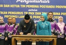 Gubernur Lampung Lantik Pengurus TP PKK serta Tim Pembina Posyandu Periode 2025-2030