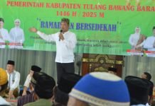 Wakil Bupati Tubaba Gelar Safari Ramadan di Tiyuh Margo Mulyo Batu Putih