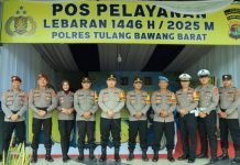 Kapolres Tubaba Tinjau Pos Pengamanan dan Pelayanan Ops Ketupat Krakatau 2025