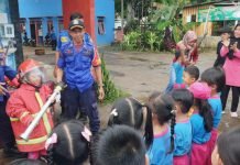 Puluhan Murid TK Negeri Pembina Kalianda Belajar Jadi Petugas Damkar