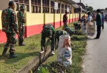 Wujud Kepedulian Terhadap Lingkungan, Kodim 0402/OKI-OI Gelar Kegiatan Jumat Bersih