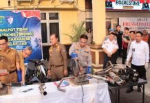 Polres OKI Musnahkan Knalpot Brong Hasil KRYD Pasca Operasi Ketupat Musi 2025