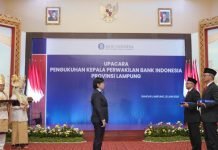Bimo Epyanto Resmi Jabat Kepala Perwakilan Bank Indonesia Provinsi Lampung