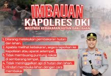 Musim Kemarau Tiba, Polres OKI Imbau Warga Waspada Karhutla