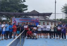 Turnamen Tenis HUT RI ke-80 di Makodim 0402/OKI Berlangsung Meriah